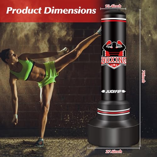 Juoifip W52ZHKSD-02 Heavy Punching Bag With Stand Adults Teens,70 Inch Free Standing Boxing Bags,Kickboxing Training Equipment Bags thumb #4