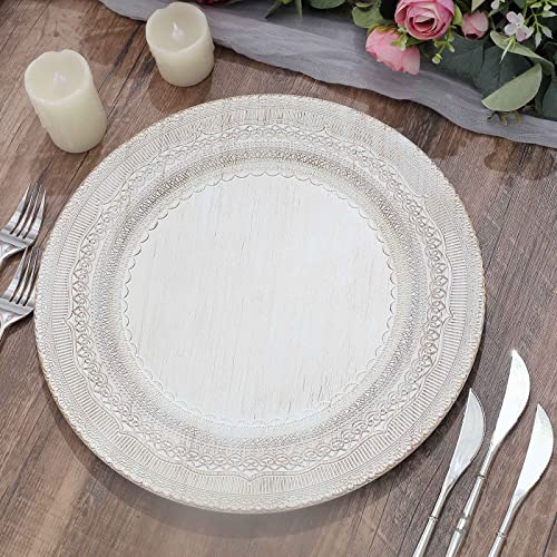 Platos Blancos Rústicos de Plástico 13" Pack x6 miniatura 1