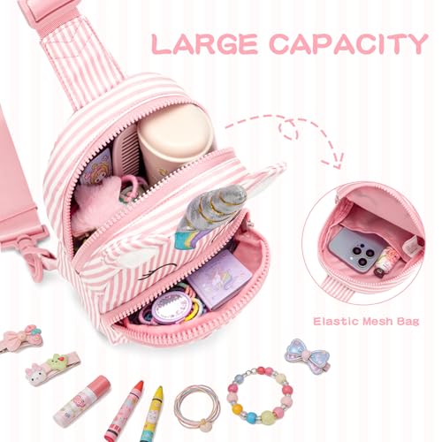 Viverte Birthday Gifts for Girls Small Sling Bag Personalized Initial Fanny Pack Cute Letter Crossbody Bag Purse for Girls(Light pink-P) — view 6