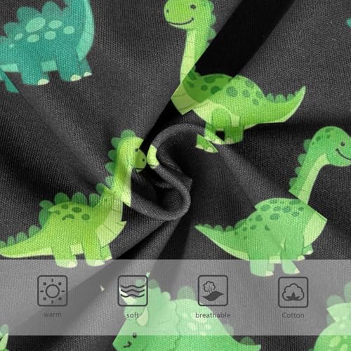 CHIFIGNO Boys' Cotton Briefs Printed Underwear Breathable Briefs Underwear for Kids Boys, Cute Green Dinosaurs Black3