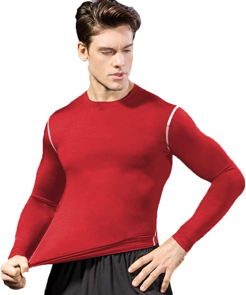 Compression Shirt Men Long Sleeve Thermal Workout Shirts Athletic Basketball Base Layer Undershirts Sports Top