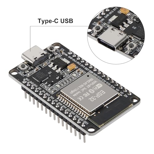 Image of AITRIP 1PCS Type-C ESP32 ESP-WROOM-32 Development Board WiFi + Bluetooth CP2102 Dual Core 2.4Ghz Microcontroller Compatible with Arduino (ESP32 30P, Type-C)
