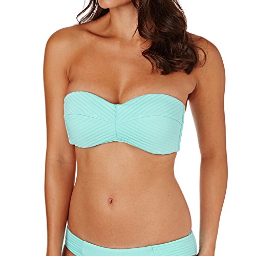 Seafolly Iceberg Quilted Bustier Bandeau Bikini Top Size AUS 16 (US 12) Blue