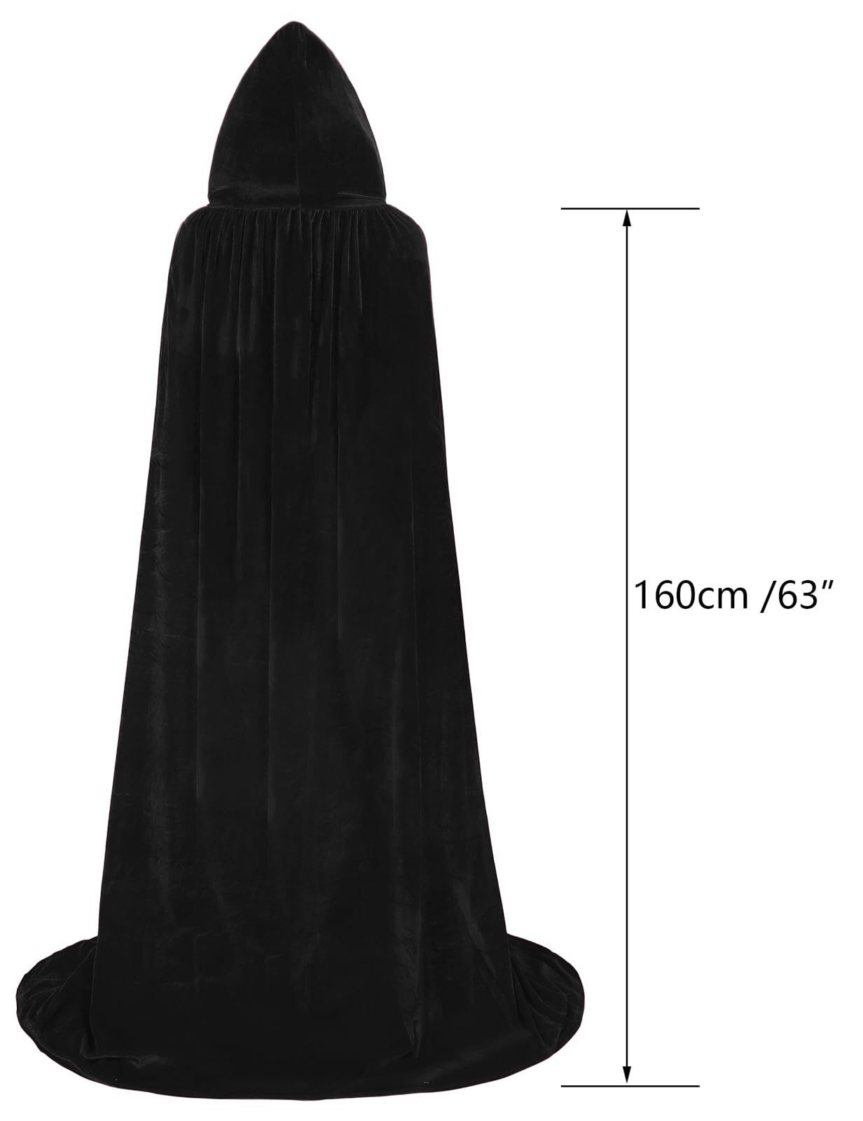 Unisex Halloween Costume with Scary Light up Mask Cape Costume Cloak with Hood Unisex Grim reaper Costume? Consists of long velvet cape  main image 4