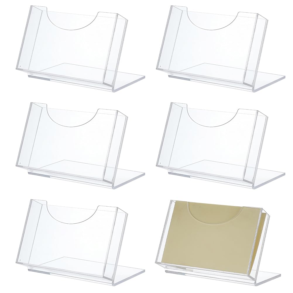 OLYCRAFT 6pz Espositore per Biglietti Trasparente Porta Cartoline In Acrilico 10.7x15.6cm Porta Brochure per Cartoline per Biglietti Organizzatore per Scrivania Tavolo per Casa Ufficio Menu
