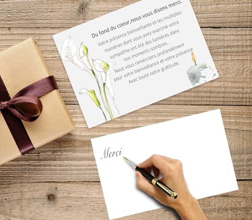 25 Stück - Danksagungskarten - Trauerkarten - Trauerkarten - Trauertod - Beerdigung - 25 Karten mit 25 Umschlägen - Trauerfeier - Danksagung Trauer - Hochwertiges mattes Papier DIN A6