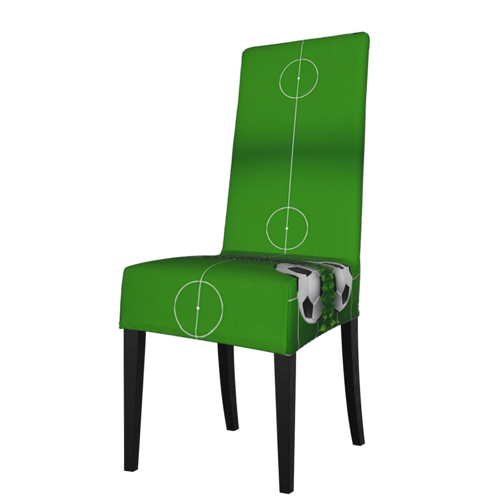 YYHWHJDE Green Grass Field Soccer Playground The Ball Prints Protection Cover for Dining Chair – Stretch Slipcovers for a Fresh, Refreshed Dining Room Look!