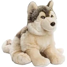 Realistic Meadow Wolf Plush Toy, Grey Wolf Large Wild Wolf Interior Doll, Gift for Kids, 3 5 7 Children's Day Christmas Birthday Gift brown,30cm