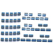 DGZZI 50pcs Blue 5mm Pitch PCB Mount Screw Terminal Block Connector for Arduino 20pcs 2 Pin + 15pcs 3 Pin + 15pcs 4 Pin