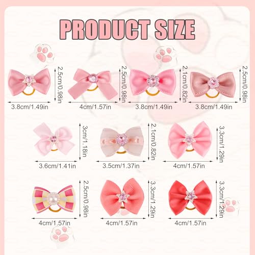 20st Kleine Hunde Haarschleifen mit Gummibändern, Hundeschleifen Mehrere Stile Hundehaarschleifen Süßes Hundehaar Accessoire für Die Fellpflege für den Täglichen Gebrauch von Haustieren Urlaub