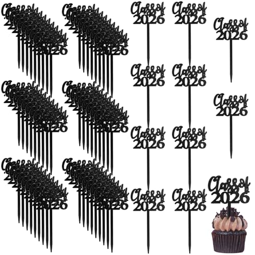 Toppers de Graduation en Plastique pour Décorer Facilement 100 Cupcakes
