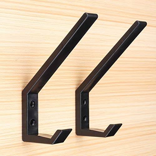 Fonture 4PCS Helmet Holders Plastic Hanging Hooks Wall Mounted Hangers Hat Glove Bag Shoe Clothes Rack (Black-4PC)