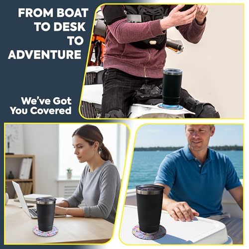 Image of Lil Sucker Suction Cup Holder - Universal Drink Holder for Paddle Board, Kayak, ATV & Boat - Clip-On Coffee Anti-Spill - Donut Pack of 2