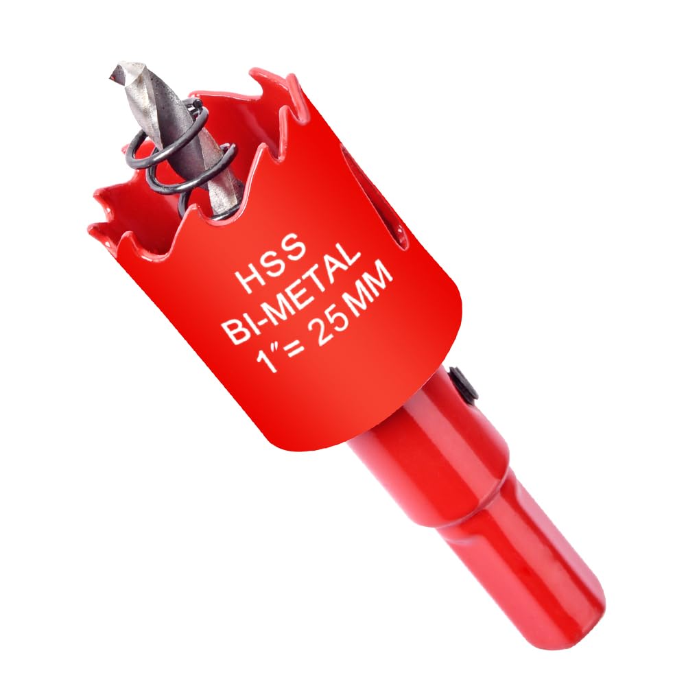 1 Inch / 25mm Hole Saw for Wood, Plastic Board, Ceiling,Drywall, and Metal Sheet - HSS Bi-Metal Hole Cutter with Pilot Drill Bit