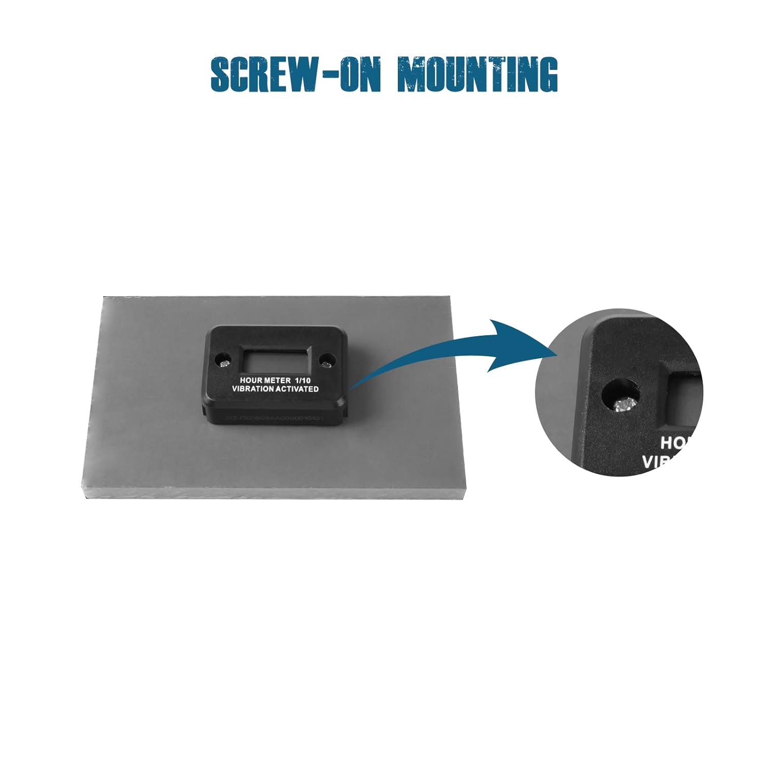Screw-on mounting for hour meter