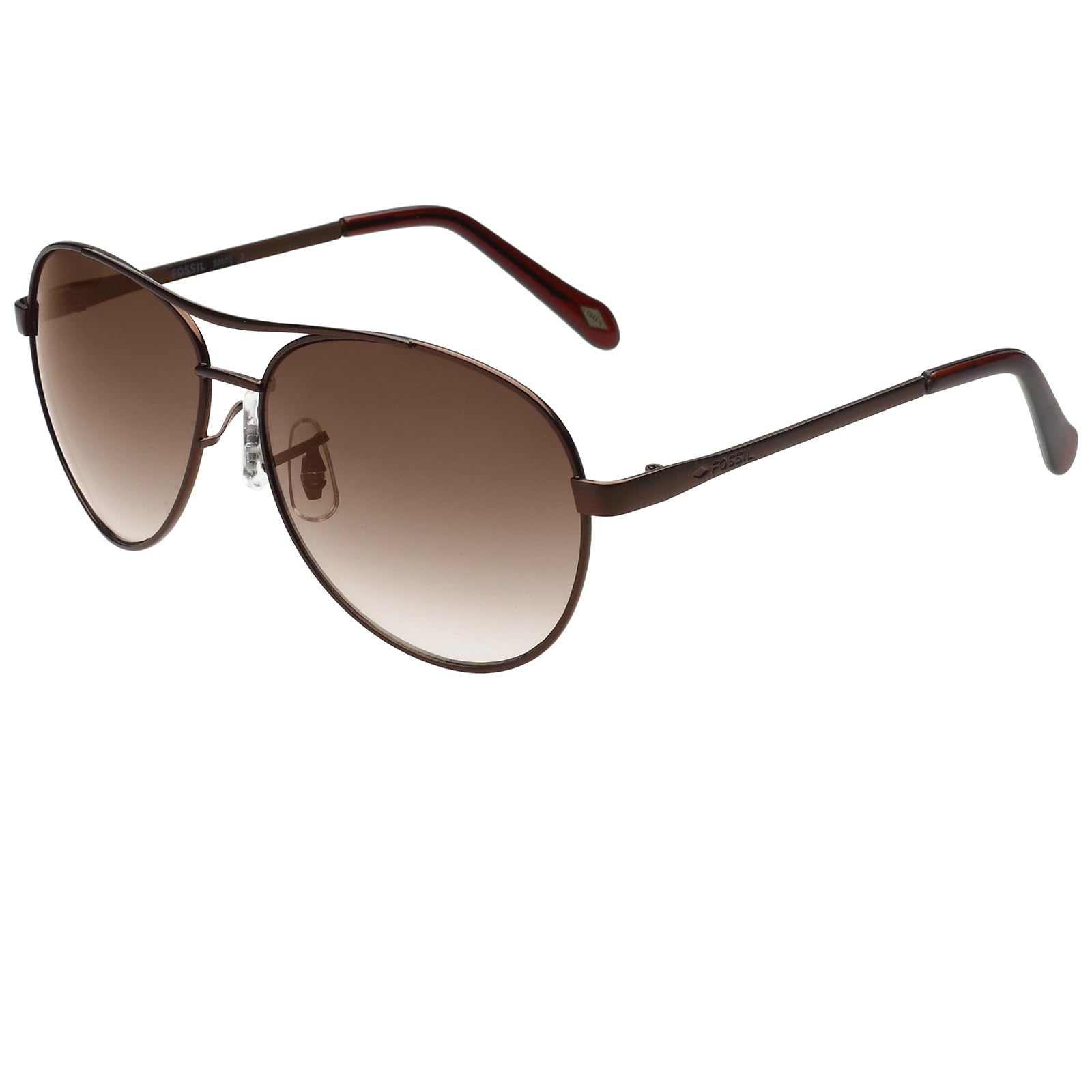 Fossil Aviator Sunglasses | Stylish Full Rim | UV 400 Protection, Gradient Brown Lens | Women's Large | FO FW51 BROWN/BRN GRD