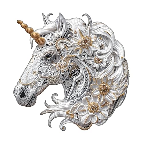 Puzle de madera para adultos de 240 piezas con encaje de unicornio decorativo