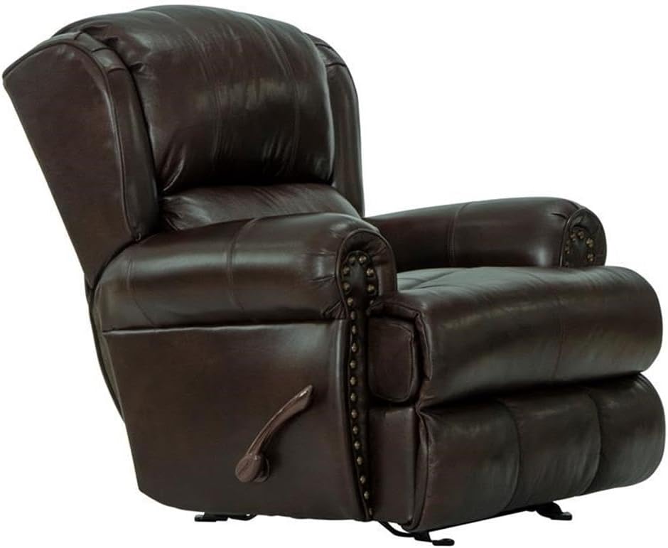 Catnapper James Deluxe Glider Recliner in Chocolate Top Grain Italian Leather