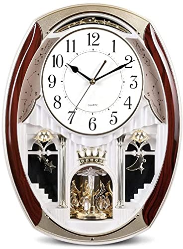 TIECHUINIUB Chiming Clocks, Silent Decorative, with Swinging Pendulum, Battery Operated,