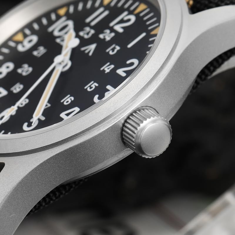 Image of Militado ML05 38mm VH31 Quartz Watch - Domed Sapphire Crystal Field Watch C3 Super Luminous Retro Sweep Wrist Watch for Men 100M Waterproof
