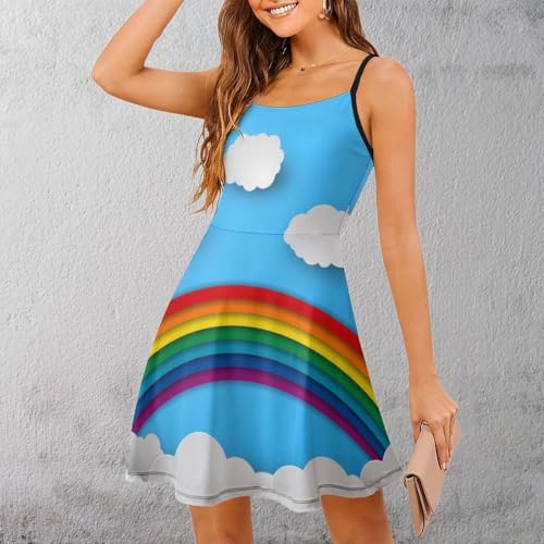 Robe d'été arc-en-ciel et nuages blancs pour sublimer l'été
