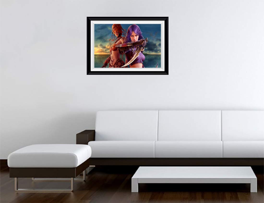 Gadgets Wrap Printed Landscape Photo Frame Style Decal Decor, Fantasy Girl Rogues (15 X 11Inch, Multicolor)