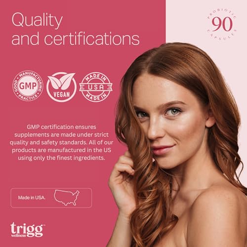 Image of Trigg Vaginal Probiotics for Women- pH Balance, Digestion, UT- Female Health Supplement with Cranberry- Prebiotic Blend, Lactobacillus- Promote Healthy Vaginal Odor & Flora- Feminine Probiotic- 90 Ct