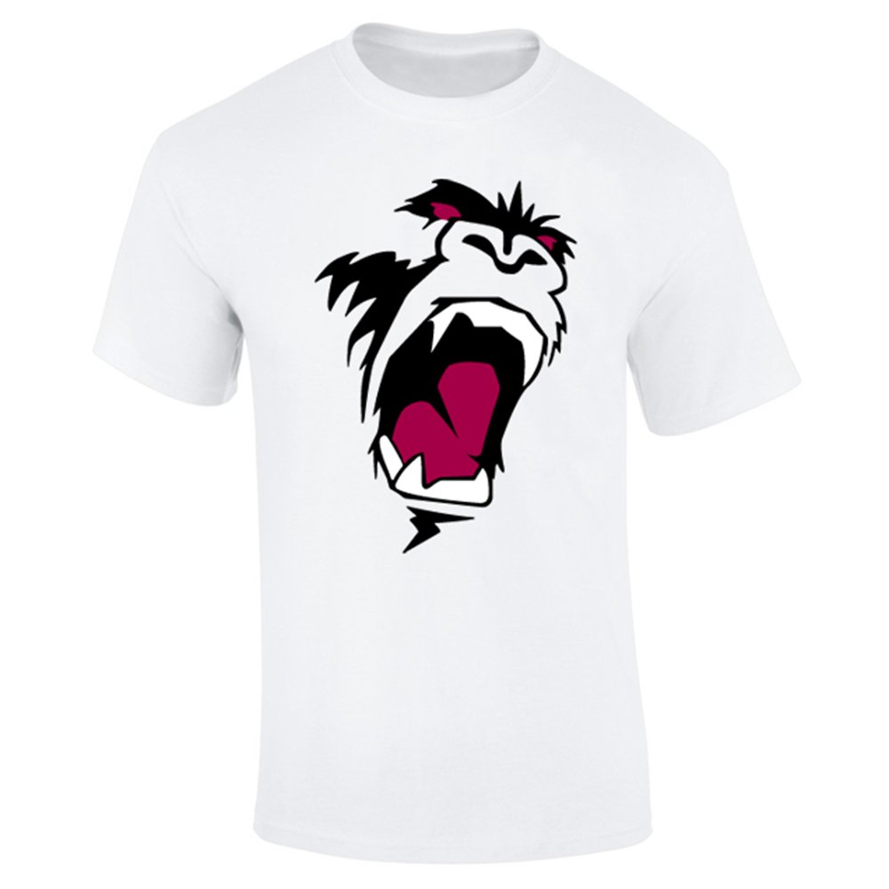 Flip Men's White Gorilla Monkey King Kong Face T-Shirt (S)
