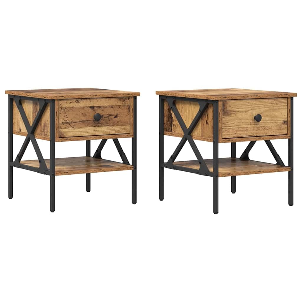 Petite Table de Nuit avec Tiroir Lot de 2 pour Ranger et Sublimer les Petites Chambres