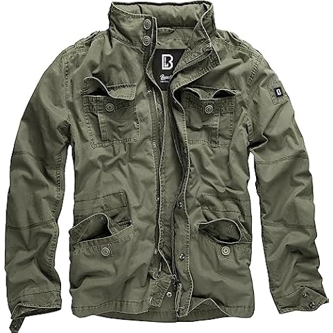Brandit Individual Wear Men's Stylish Weatherproof Active Everyday Outdoor Field Jacket with Stand-up Collar & Concealed Hood, Olive, X-Large Cover