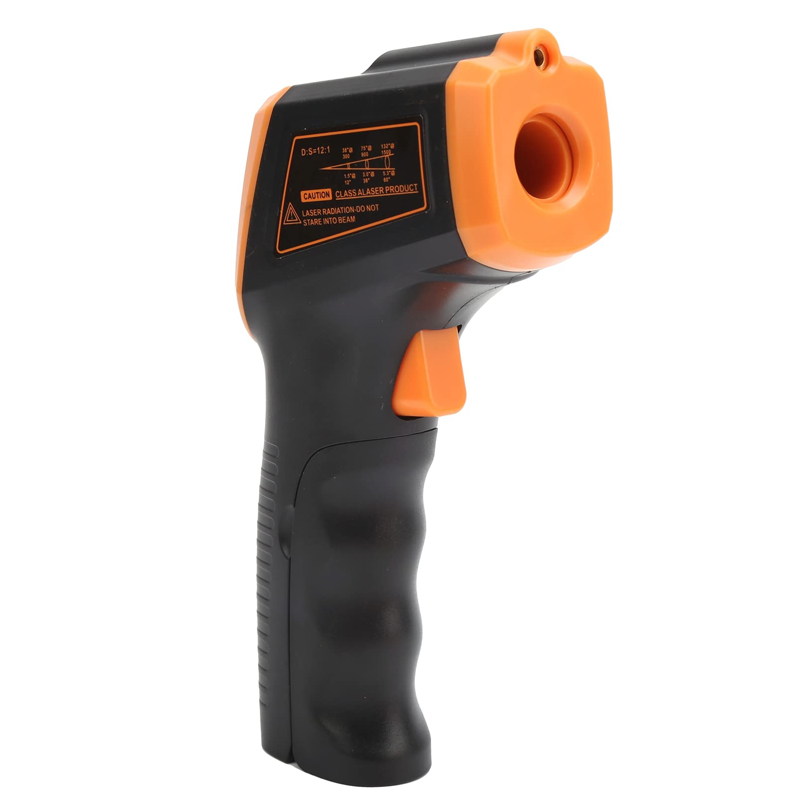 Termometr na podczerwień, pistolet do pomiaru temperatury, bezdotykowy cyfrowy pistolet do pomiaru temperatury na podczerwień 7 sekund automatycznie obracany, termometry na podczerwień (pomarańczowy