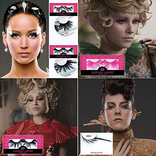 Elegant Lashes F148 Premium Long Black Feather False Eyelashes Halloween Dance Rave Costume #TOP2