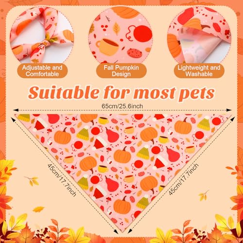 Image of Abbylike 50 Pcs Fall Dog Bandanas Bulk, Autumn Harvest Pumpkin Pattern