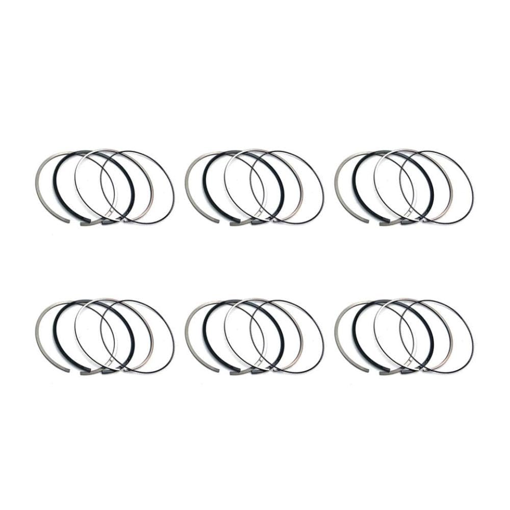 6X Piston Ring Set Compatible With Vehicle Models 2004 2016 3 4 5 6 7 X3 X4 X5 X6 E90 F30 F80 3.0T 24V N57D30A Compatible with Part Number 11257811793 Aftermarket Replacement