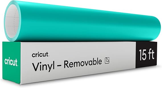 Cricut Vinyle Amovible | Sarcelle | 4,6m (15ft) | Rouleau de vinyle adhésif | Compatible avec toutes les machines de découpe Cricut