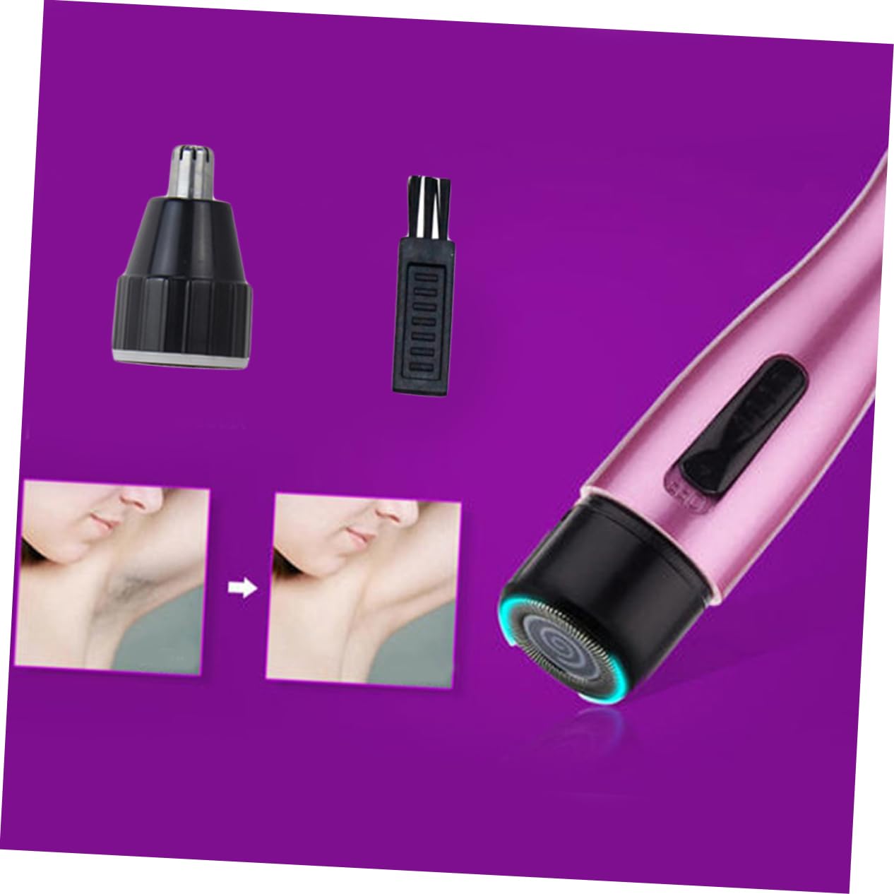 FRCOLOR 3pezzi Rasoio Elettrico Per Donne Epilatore Portatile Per Viso Ascelle Gambe e Bikini Rimozione Indolore Dei Inossidabile Design Ergonomico Facile Da Usare