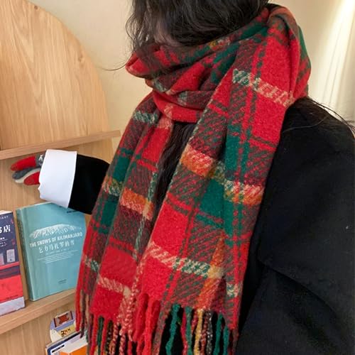 Warm Scarf Long Shawl Large Scarves Cold Weather Blanket Scarfs Christmas Plaid Lightweight Fall Winter Scarf2