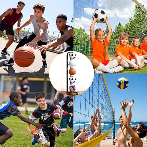 5 Lagiger Ballständer, Ballhalter aus Metall, Vertikale Ballregal, Ball Ständer Herausnehmbare, Ball Aufbewahrung, Ballständer Display Halter, Geeignet für Basketball, Volleyball, Fußball (Schwarz)