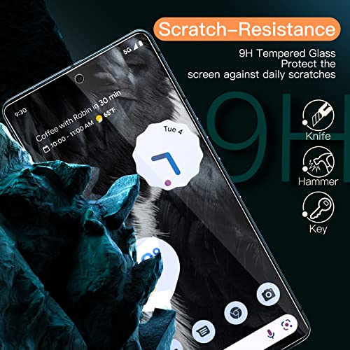 Image of JETech Tempered Glass Screen Protector Guard for Google Pixel 7 with Easy Installation Tool, Fingerprint Compatible, HD Clear, 3-Pack