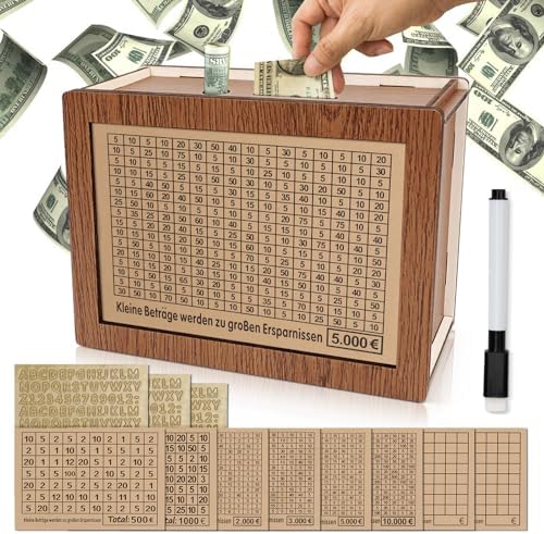 DIY Wooden Piggy Bank Kit For Kids - Unpainted Money Saving Box With Rhinestones, Craft Toy For Ages 6-15, Birthday Gift