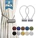 SmallDot Magnetic Curtain Tiebacks Hooks Window Holdbacks Decorative Rope Drapes Holders w/Strong Magnetic for Home Restaurant Office, Set of 2, Grey