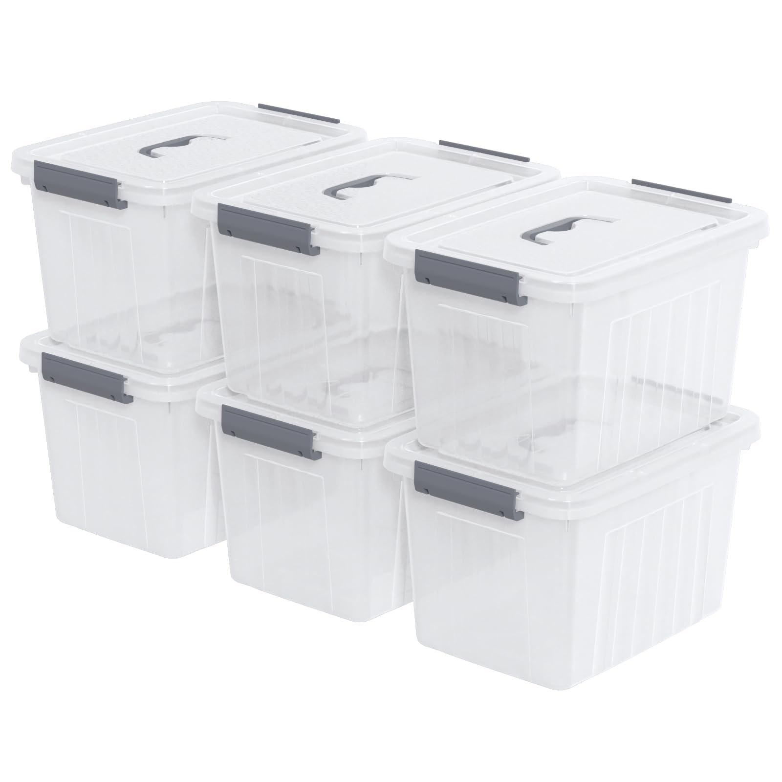 Boîtes de rangement en plastique avec couvercles 12L hermétiques pour la maison