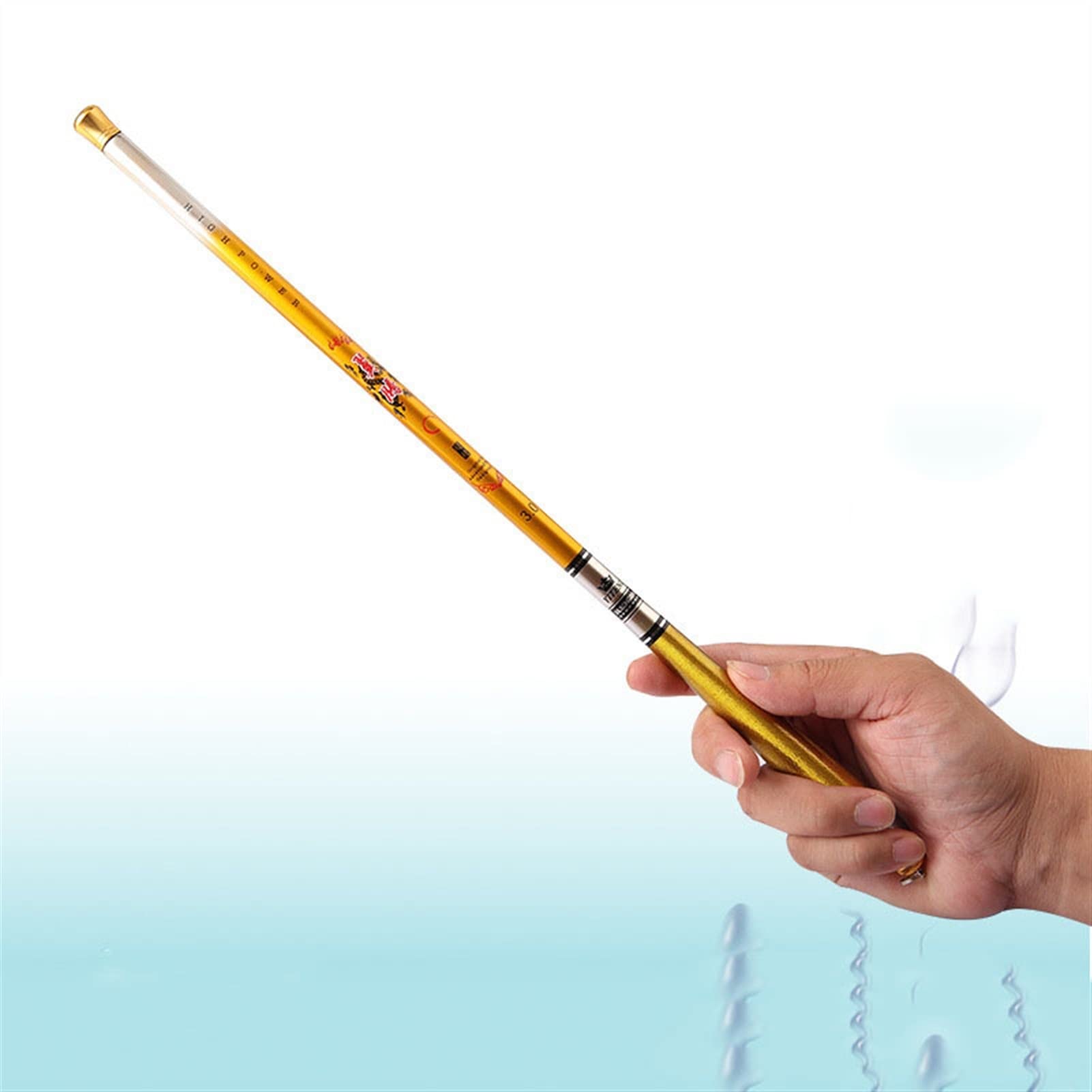Wędka Pręt wędkarski podróżny, Super Light Fiber Carbon 2. 1m ~ 4,5 m. Teleskopowy wędki Ręka Ręka Ręk Pałki Karp Przenośna wędka podróżna (Color : YELLOW, Length : 3.0 m)