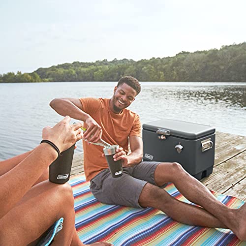 Coleman Reunion Insulated Portable Ice Chest, 54Qt Steel Belted Leak Resistant Cooler With Heavy Duty Latch, Handles And Drain #TOP6