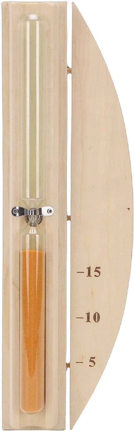 hourglass Sand Timer, 15 Minute Sauna Sand Timer, 360° Rotating Wooden for Bathroom
