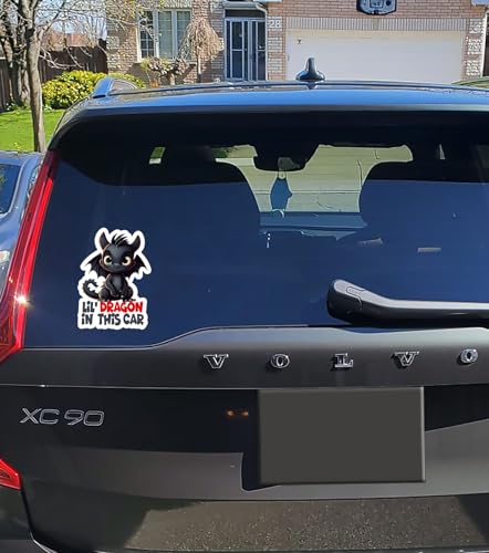 Image of AG-Baby On Board Sticker, Little Dragon in Car Sign, Baby in Car Family Stickers for Car, 5.5 Inch, Color