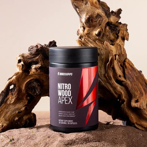 Image of InnoSupps Nitro Wood Apex - Focus & Blood Flow Booster for Men - Supports Blood Flow, Circulation, Male Performance, Muscle Growth & Recovery - Stamina & Endurance Support - 60 Veg Capsules