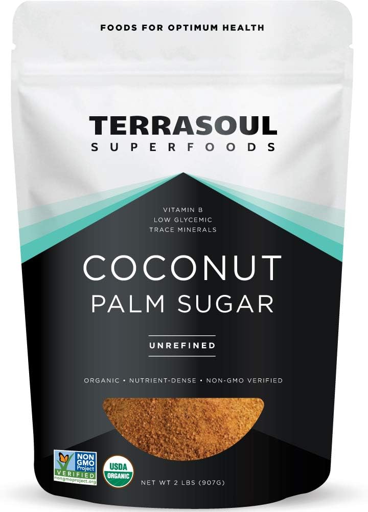 Terrasoul Superfoods Organic Coconut Sugar, 2 Lbs - Low Glycemic | Unrefined | Trace Minerals