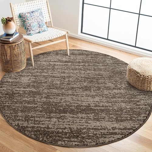 SANAT Oslo Teppich für das Wohnzimmer - Teppich mit modernem Design, Geeignet für Wohnzimmer, Flur, Esszimmer, Schlafzimmer, Küche und Kinderzimmer - Braun, Größe: 120 cm Rund