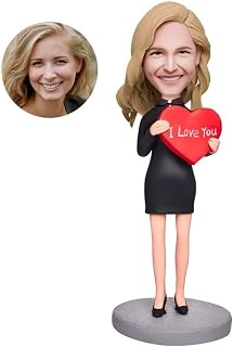 Custom Bobbleheads: Girl and Love | Fully Customizable with Polymer Clay | Personalized Bobbleheads Best Gifts for, Birthday, Christmas etc.